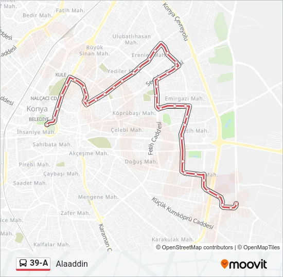 39-A Bus Line Map