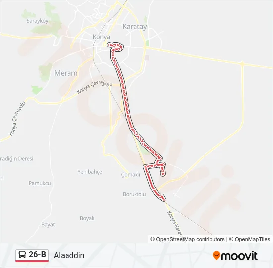 26-B Bus Line Map