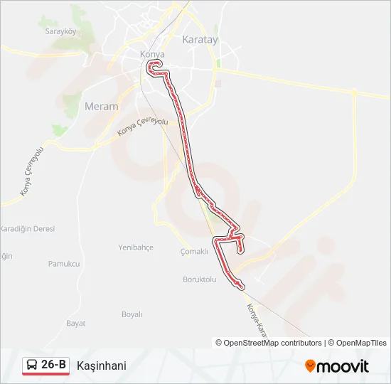 26-B Bus Line Map