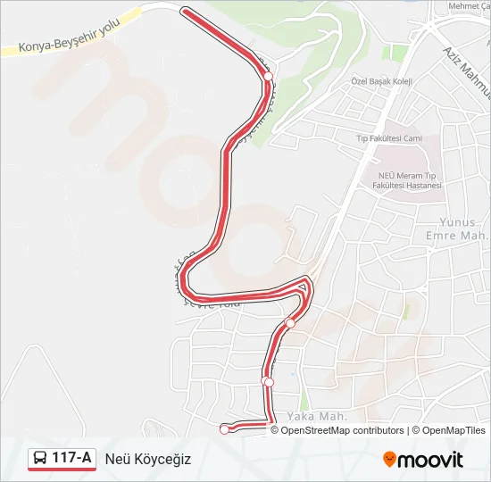 117-A Bus Line Map