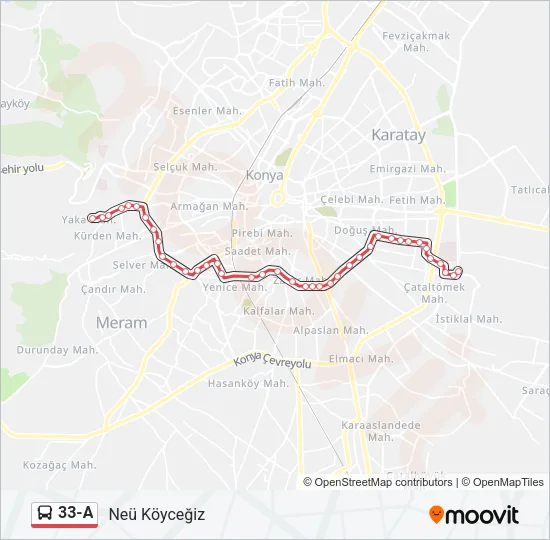 33-A Bus Line Map