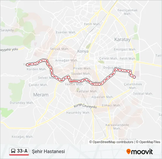 33-A Bus Line Map