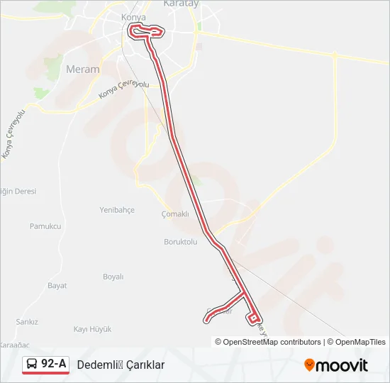 92-A Bus Line Map