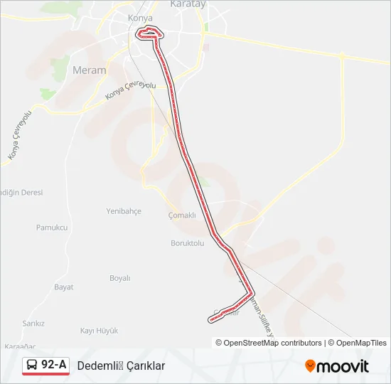 92-A Bus Line Map