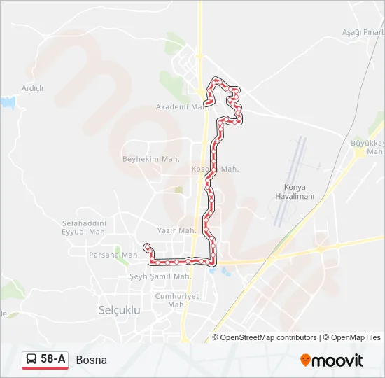 58-A Bus Line Map