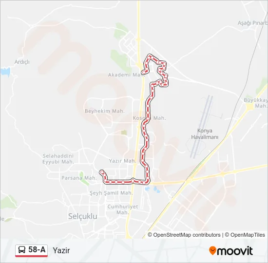 58-A Bus Line Map
