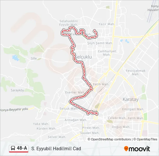 48-A Bus Line Map