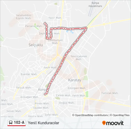 102-A Bus Line Map