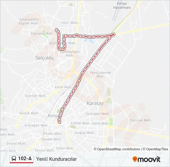 102-A Bus Line Map
