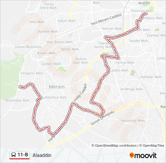11-B Bus Line Map