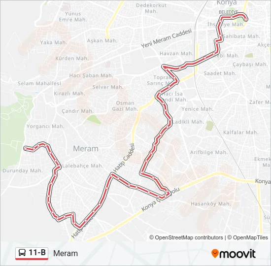 11-B Bus Line Map