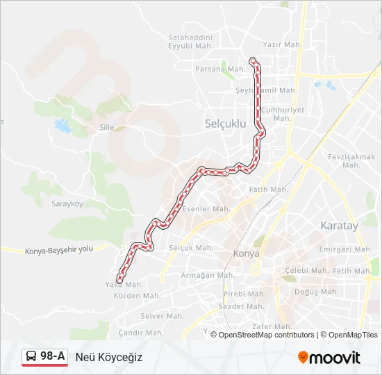 98-A Bus Line Map