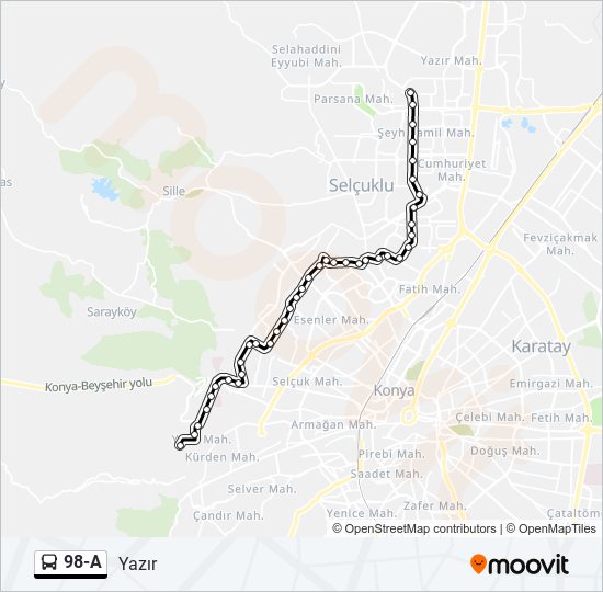 98-A bus Line Map