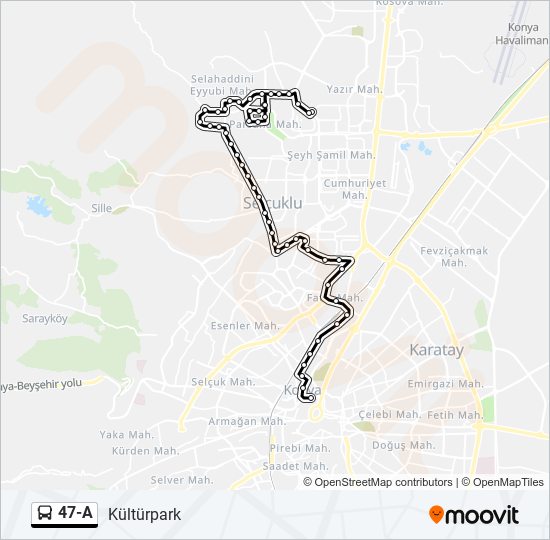 47-A bus Line Map