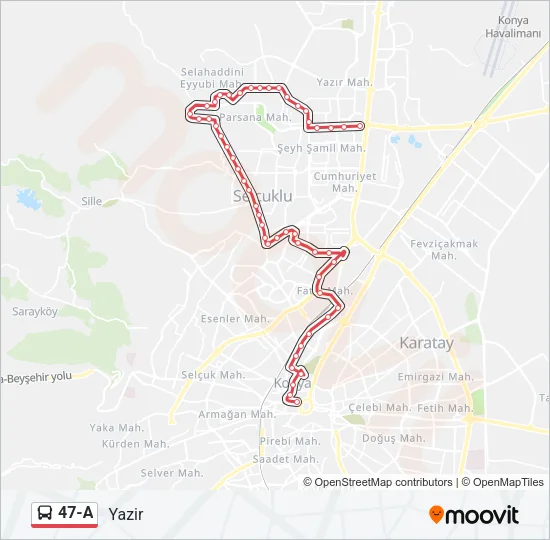 47-A Bus Line Map