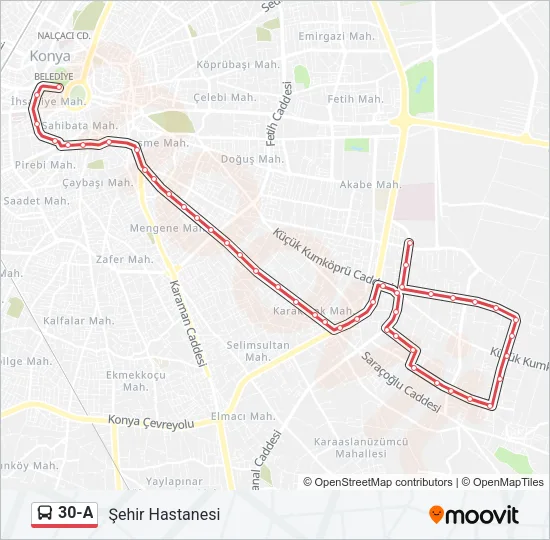 30-A Bus Line Map