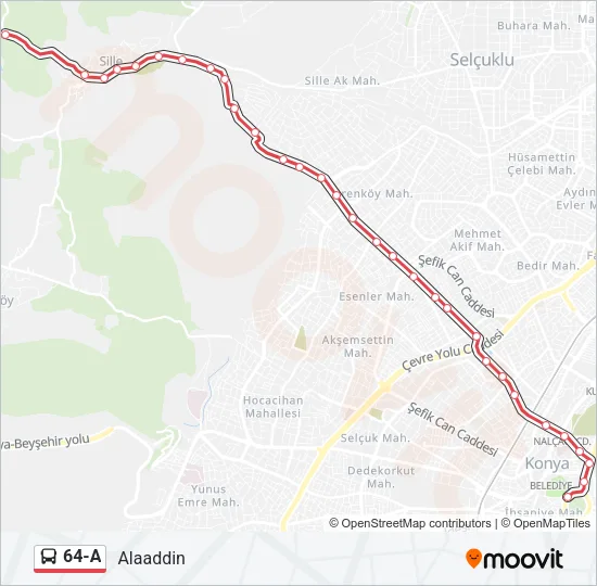 64-A Bus Line Map
