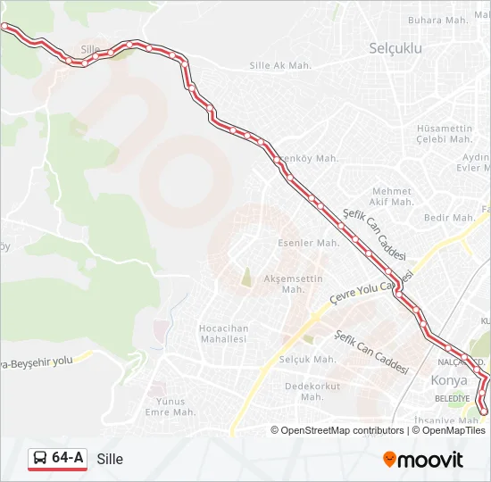 64-A Bus Line Map