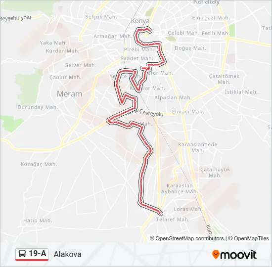 19-A Bus Line Map