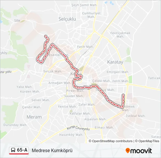 65-A Bus Line Map