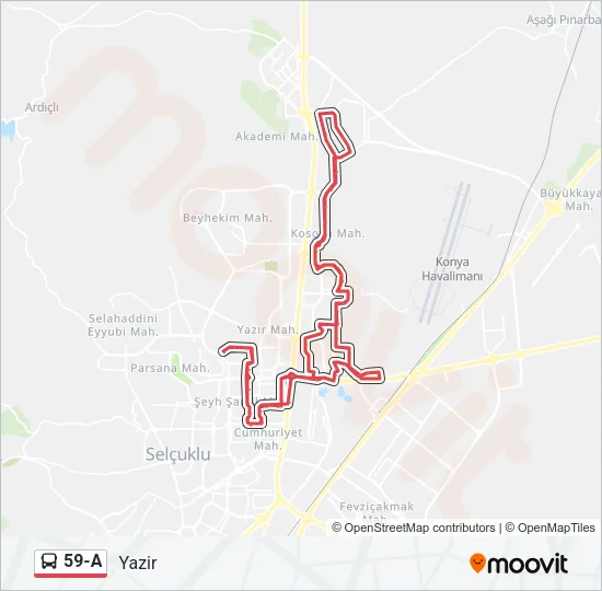 59-A Bus Line Map