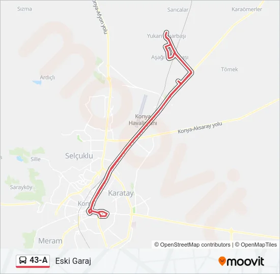 43-A Bus Line Map