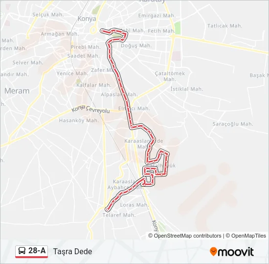 28-A Bus Line Map