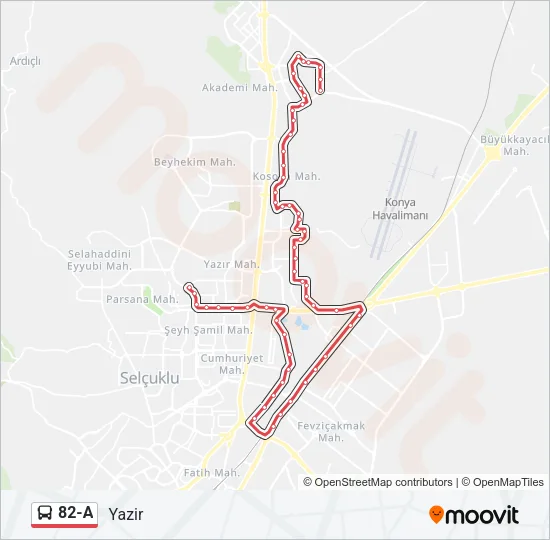 82-A Bus Line Map