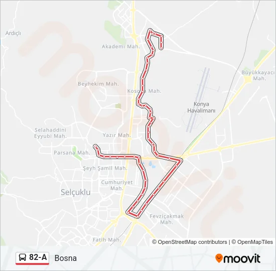 82-A Bus Line Map