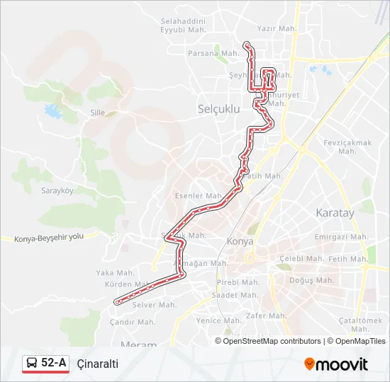 52-A Bus Line Map