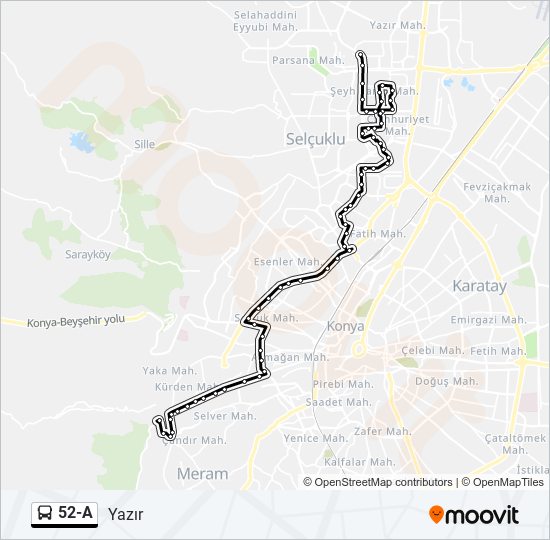 52-A bus Line Map