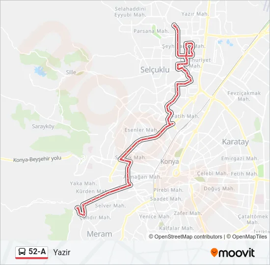 52-A Bus Line Map