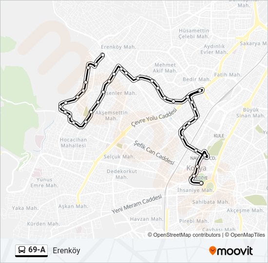 69-A bus Line Map