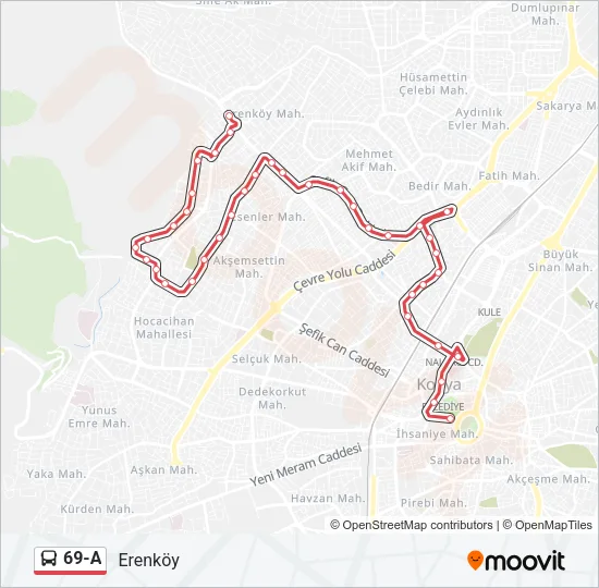 69-A Bus Line Map