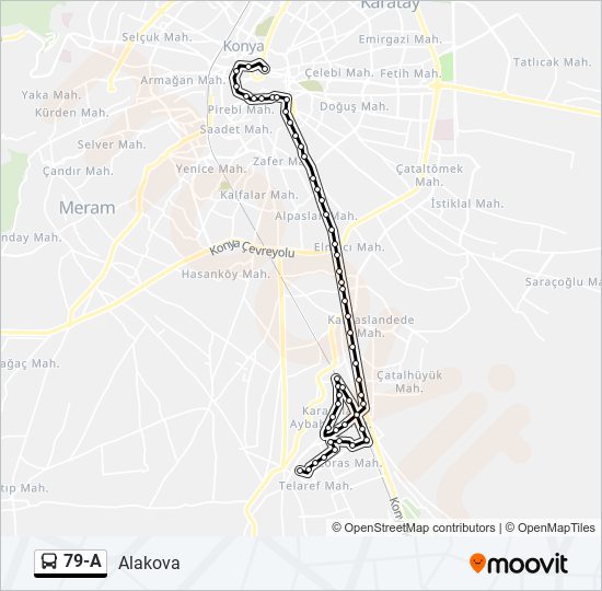 79-A otobüs Hattı Haritası