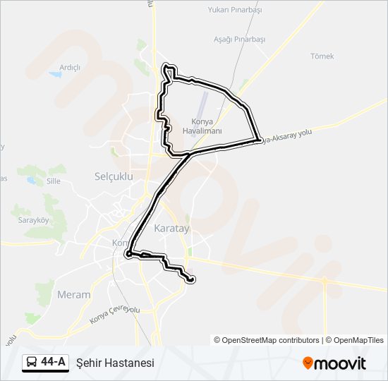 44-A bus Line Map