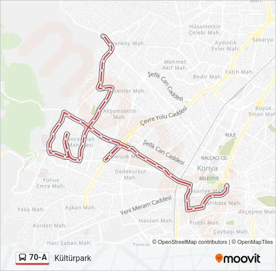 70-A Bus Line Map