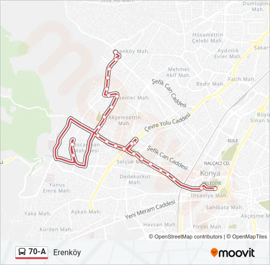 70-A Bus Line Map