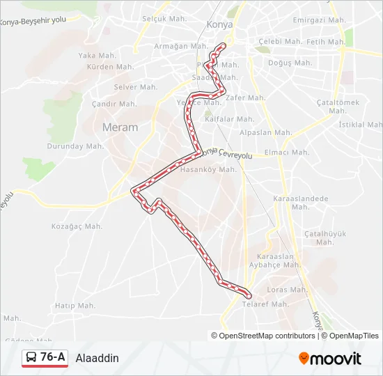 76-A Bus Line Map