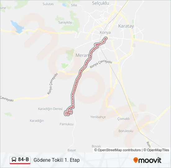 84-B Bus Line Map