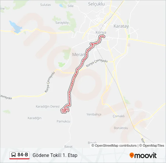 84-B Bus Line Map
