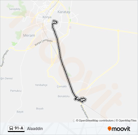 91-A bus Line Map