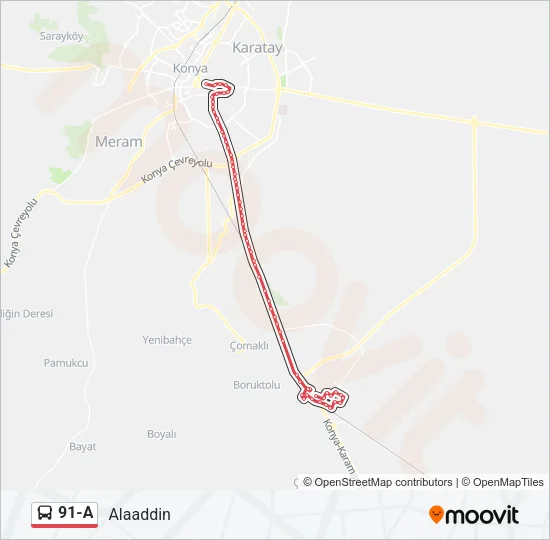 91-A Bus Line Map