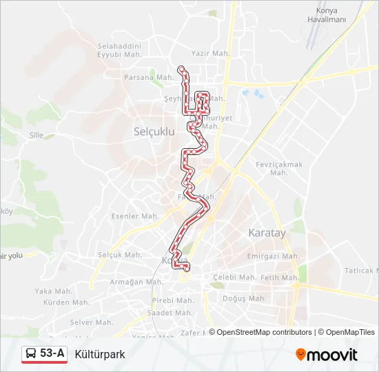 53-A Bus Line Map