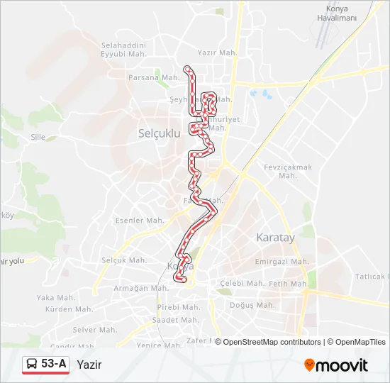 53-A Bus Line Map