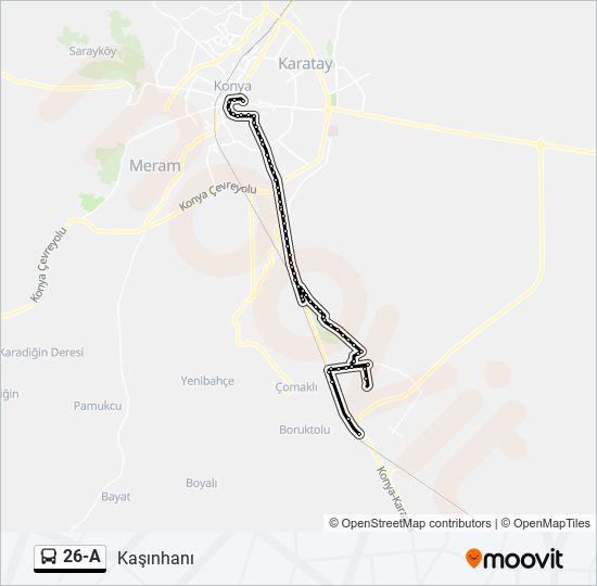 26-A bus Line Map