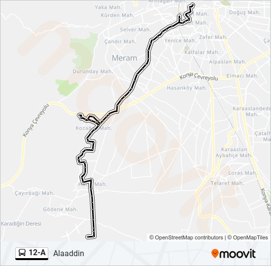 12-A bus Line Map