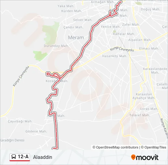 12-A Bus Line Map