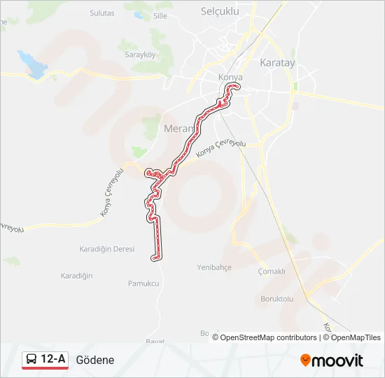 12-A Bus Line Map