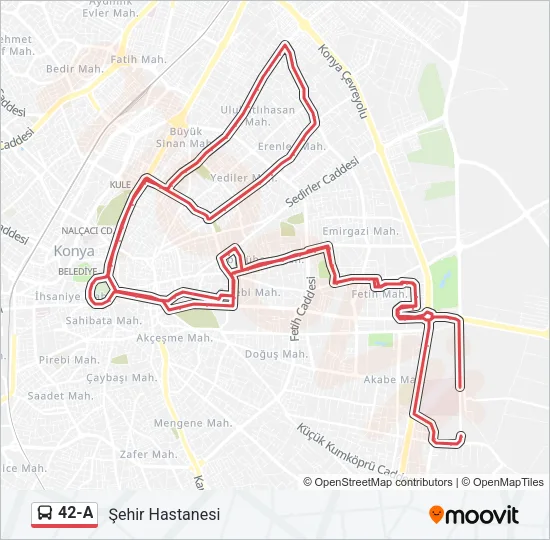 42-A Bus Line Map